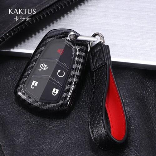 Fit for Cadillac 2020 Xt5 Carbon Fiber Pattern Key Case Atsl Shell Ct6 Key Case Buckle