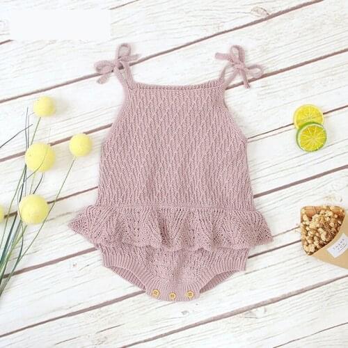 2020 Baby Romper Baby Girl Knitted Cotton Sling Ruffled Bag Robe Baby Girls Clothes Baby Romper 6-24 Month Cool And Comfortable