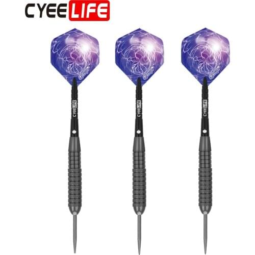CyeeLife 22G Professional Hard Steel Tip Nickel Plated Darts 3PCS Aluminium Shaft Broken-resistant Home Adult Entertains Premium