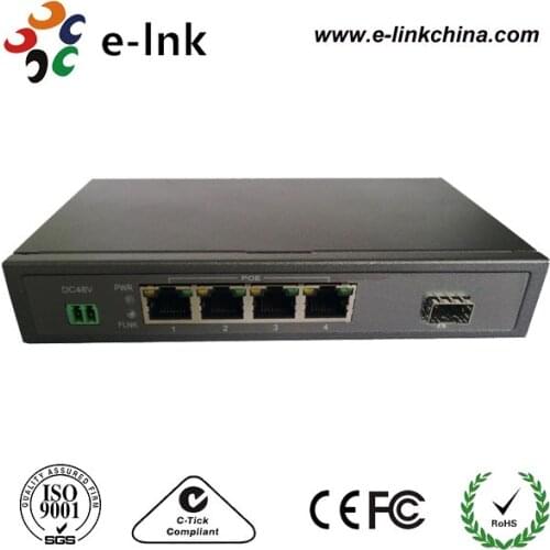10/100/1000Mbps gigabit 15.4W 4 port PoE Ethernet Switch with one SFP port