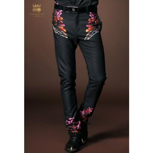Fanzhuan Free Shipping New mens autumn clothing slim casual black skinny pants easy care western-style trousers male 518013