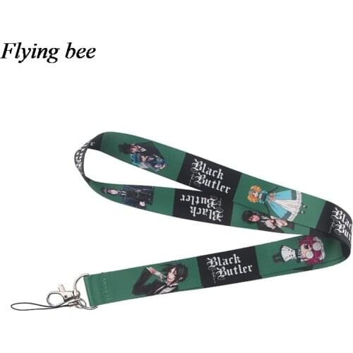 Flyingbee Keychain Phone Lanyard Cartoon Punk Neck Strap for Keys ID Card Mobile Phone Lanyards X0537