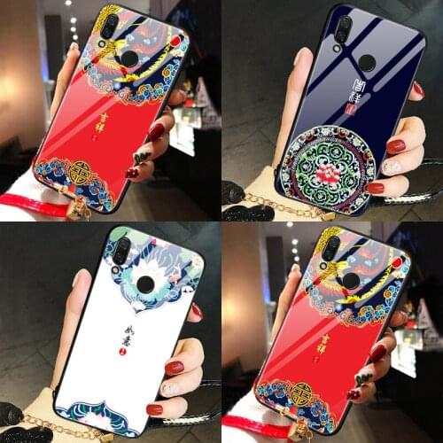 Founda For huawei nova 3 case Luxury Tempered Glass Chinese style Soft Silicon protector phone case for huawei nova3 Cover armor