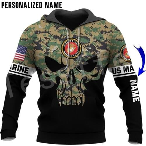 Tessffel America Marine Camo Skull Soldier Army Veteran NewFashion 3DPrint Streetwear Pullover Casual Funny Hoodies Men/Women 14