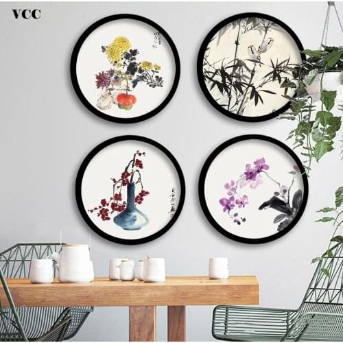 Round Wooden Picture Frames Creative Gift DIY Wall Hanging Wood Picture Holder Wall Mounted Photo Frame Round Home Decoration