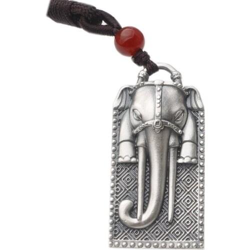 BOCAI New s999 sterling Silver Elephant God pendant 2020 new fashion Thai silver craft pendant for men and women