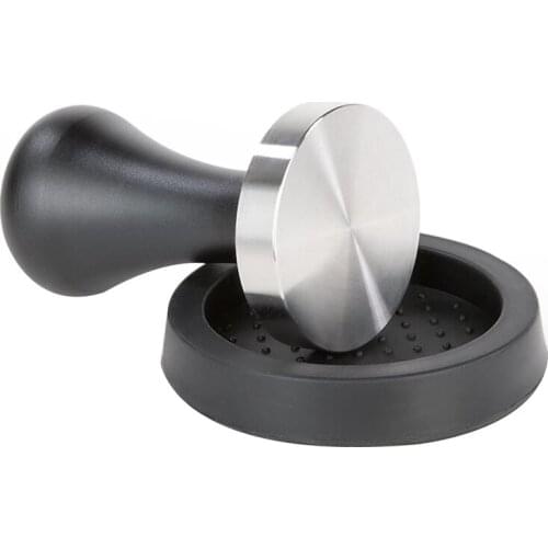 SANQ Coffee Tamper Set(51 mm),Espresso Stamp with Flat Stainless Steel Base,Espresso Hand Tamper with Coffee Tamper Mat