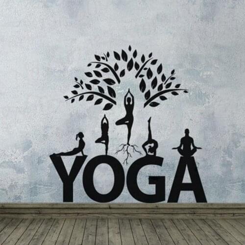 Yoga Postures Wall Decal Wall Decor For Yoga Studio Mural Removable Vinyl Stickers WL1040