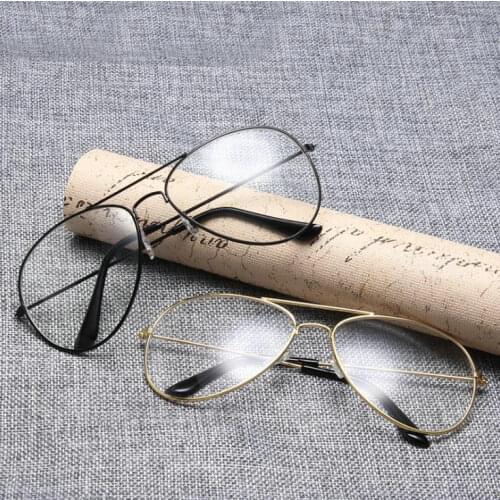 2021 New Vintage Gold Metal Frame Eyeglasses Mens Womens Sun glasses Retro Square Optical Lens Eyewear Nerd Clear Lens Glasses