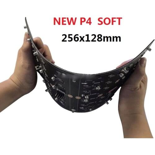 P4 Flexible 256x128mm 64x32 Pixels 16s Full Color RGB Curved Soft LED Display Module
