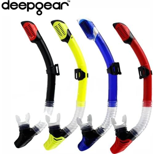 DEEPGEAR Full dry snorkel Top diving snorkel PVC snorkel tube Adult swimming diving snorkel gears Professional watersport gears