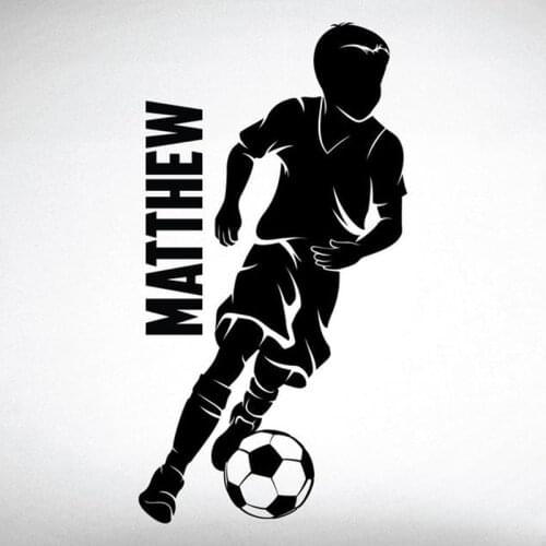 Custom name girls and boy soccer dribbling wall decal - 0272 - Home Decor - Wall Decor - Girls Soccer Ladies - Dribbling Y1-006