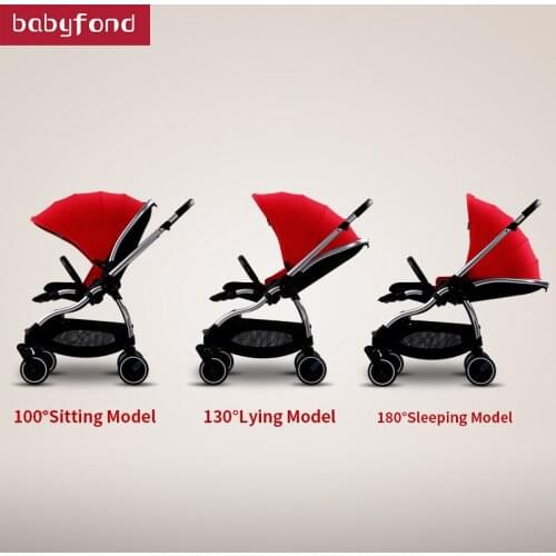 Two-way implementation of the stroller ultra-light can sit reclining portable four-wheel shock absorber folding baby stroller