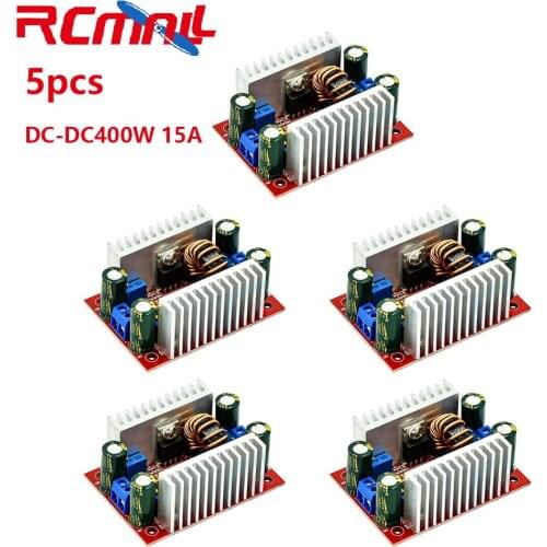RCmall 5Pcs Voltage Charger Step Up Module 8.5-50V to 10-60V DC 400W 15A Step-up Boost Converter Constant Current Power Supply