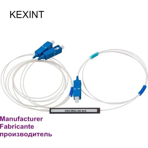 Manufacturer Fiber optic PLC Splitter 1*2 Bare splitter mini module 0.9 1m with connector sc/upc / 10Pieces