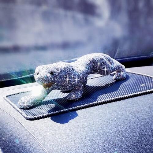 Luxury Crystal Leopard Car Interior Ornament Bling Bling Fashion Animal Decoration Great Home Office Ornaments Gift