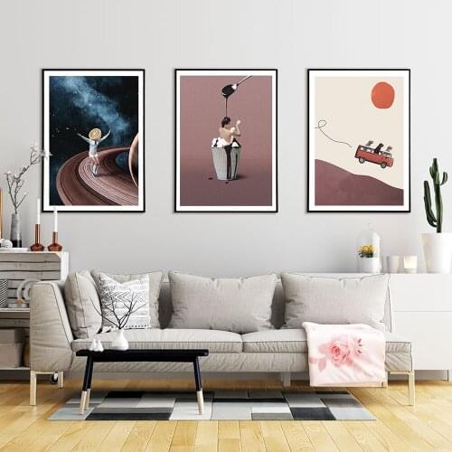 Nordic Cartoon Universe Poster And Prints Adventure Gang Canvas Painting Abstract Cake Wall Art Picture For Kids Bedroom Decor