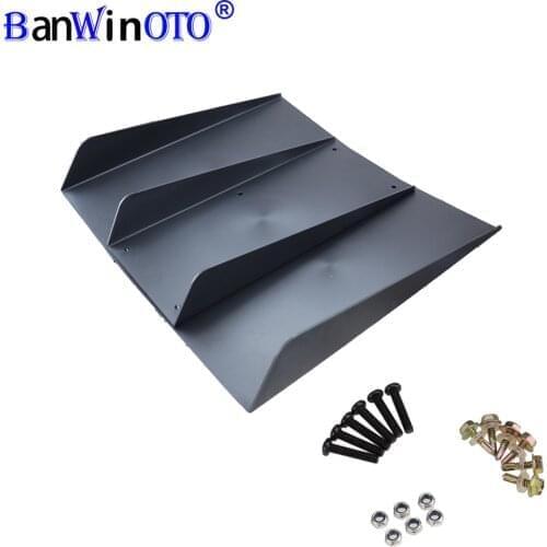 Universal Rear Bumper Diffuser Lip 22" x 21" Black ABS Car Rear Spoiler Decoration Fin 4 Shark Fins Diffuser
