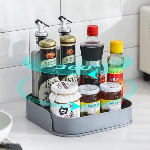 Capacity Increase Square 360° Storage Seasoning Plate Can Be Used For Kitchen And Bathroom Storage Lazy Susan