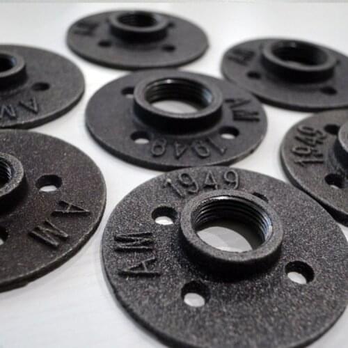 Vintage American Country Industrial Loft Water Pipe Shelf Bookshelf Flange Support Stand Holder Bathroom Curtain Accessories 5pc