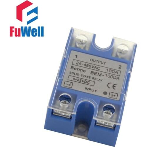 High Quality Singe Phrase 100A SSR Solid State Relay BEM-100DA/BEM-100AA Blue