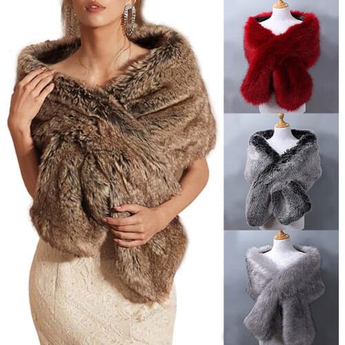 Winter Fur Faux Bolero Women Bridal Shawl Wedding Cape In Stock Bridal Cloaks Wedding Coat Jacket For Evening Party