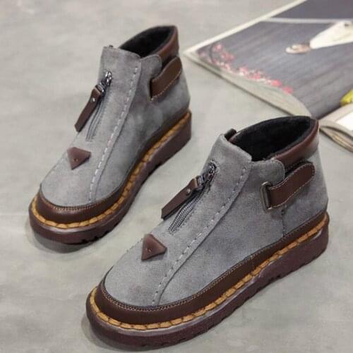 Woman Boots Winter Shoes 2019 New British Wind Chelsea Boots Female Thick Bottom Brooke Flat Ankle Boots Woman Booties D4-19