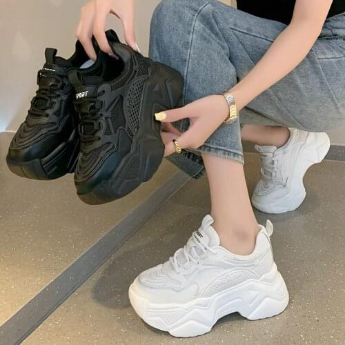 2021 New Platform Sneakers Womens Vulcanized Shoes Designer Fashion Brand Sneakers Women Comfort Casual Wedges Heels Shoes