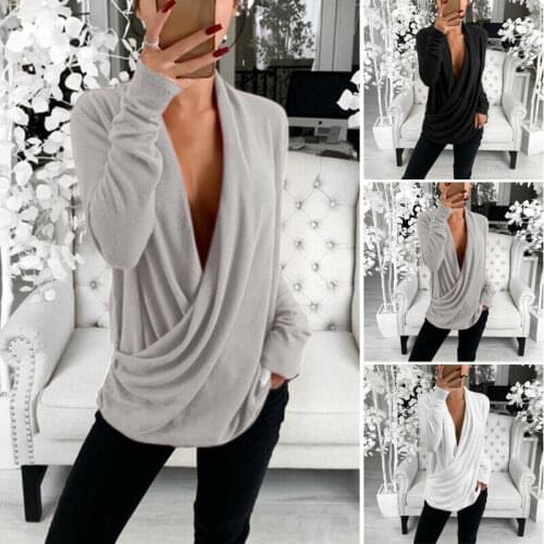 Women Tops Ladies Blouse Party Autumn Shirts Tops Fashion Solid Blouse