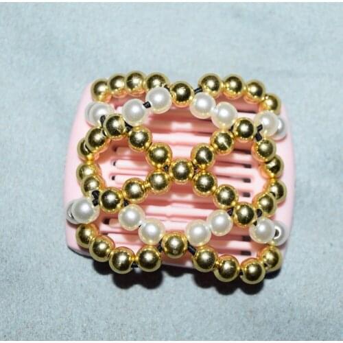 Golden and pearl beads small size magic comb 20 pcs/lot classical comb Easy to Use easy to use for young&old