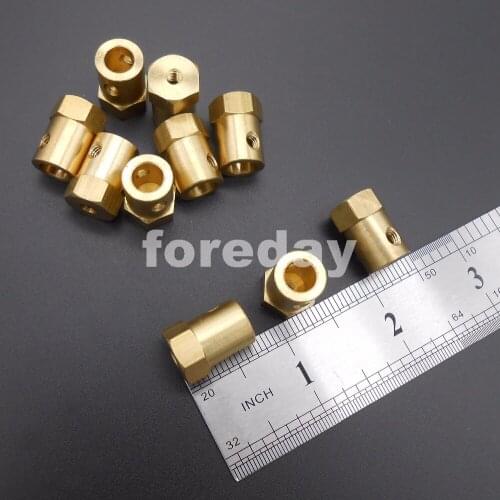 100PCS NEW HQ 7MM Wheel Shaft Motor Hexagonal HEX Coupling Coupler length 18mm M5 Brass + 100 spanners wrenches *FD253X100
