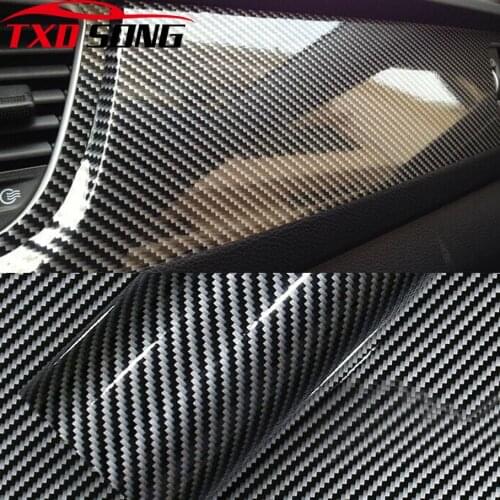 2D Car Sticker Glossy Carbon Fiber Vinyl Film Wrap Foil 2D carbon vinyl sticker Waterproof DIY Car Decorative Sticker