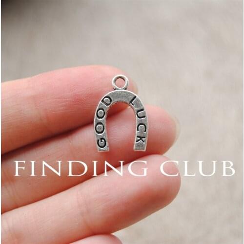 30 pcs 18x12mm Silver Color Metal Good Luck Horseshoe Charm Lucky Pendant Fittings A77