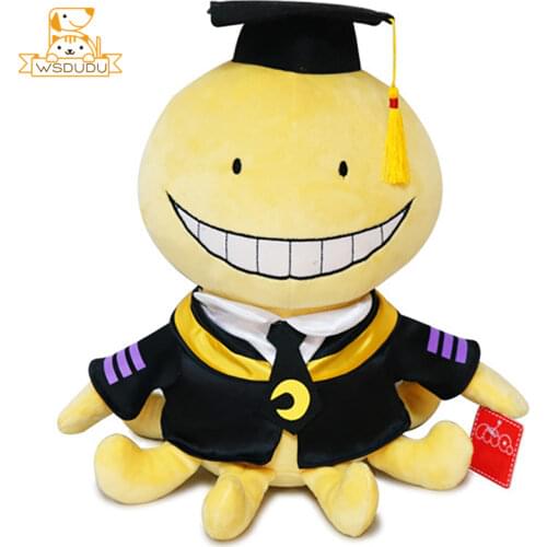 30cm Cute Octopus Korosensei Koro Sensei Teacher Plush Stuffed Toys Graduate Cap Cartoon Animal Soft Baby Dolls Children Gifts