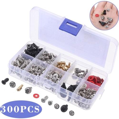 300pcs High Quality Computer Mainboard Fan Screw Kit Durable Hard Drive Motherboard PC Case Fans Screws