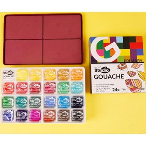 30ml24 Color Gouache Paint Jelly Paint Set for Beginners Training Art Test Gouache Paint Can Be Replaced