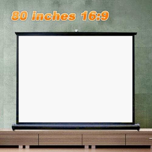 80-Inch Portable Projector Screen HD 16:9 Frameless Video Projection Screen Foldable Wall Mounted For Home Theater Office Movies
