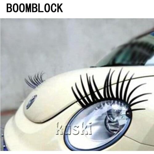 BOOMBLOCK car styling Eye Lash Stickers For Volvo s60 xc60 s80 xc90 v70 Toyota corolla avensis rav4 yaris auris Camry 2007 c-hr