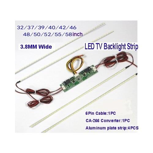 Free Shipping!!! 1Set 50inch 555MM*3.8MM 7020 LED Strips Backlight,Update LCD Screen to LED For TV