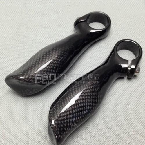 Without LOGO 3K Glossy Carbon Fiber MTB mountain Bicycle Handlebar Bar Ends 22.2MM Mountain Bike Bar End Bicycle Parts 120g/pair