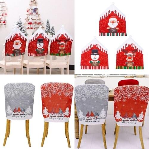 Santa Claus Dining Chair Covers Snowman Christmas Chair Cover Holiday Home Party Table Decoration Xmas New Year Christmas Decor