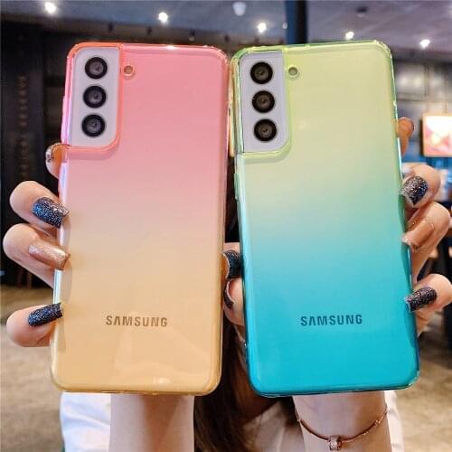 Gradient color TPU Case For Samsung Galaxy A50 A51 A70 A71 A20 A30 Note 20 10 S10 S20 S21 Plus S21 Ultra full Cover