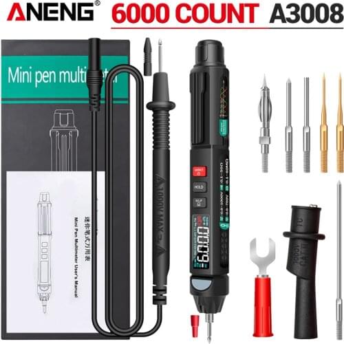 ANENG A3008 LCD Digital NCV Multimeter Pen AC/DC Voltage Diode Tester Pen Voltage Resistance Diode Handheld Tester Tools