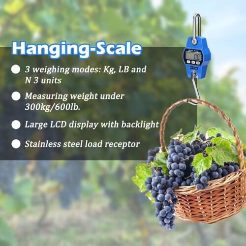 Mini LCD Digital 300kg/600lb Hanging-Scale Portable Industrial Electronic Heavy Duty Weight Steelyard