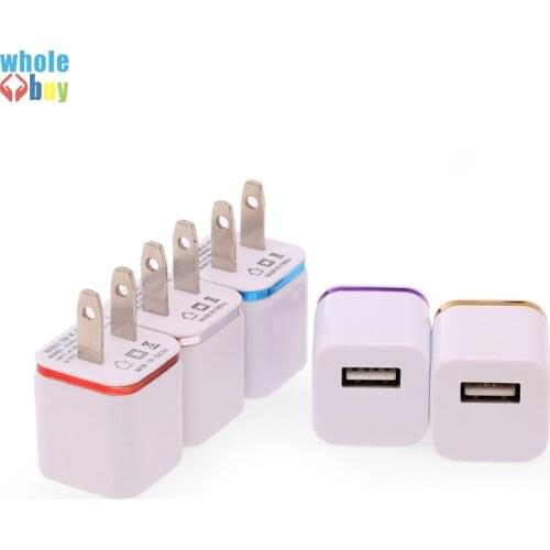 Colorful US Plug AC Power Adapter Home Trave Wall 1\2Port USB Charger for iPhone X 8 7 6s 6 plus for Samsung HTC 100pcs/lot