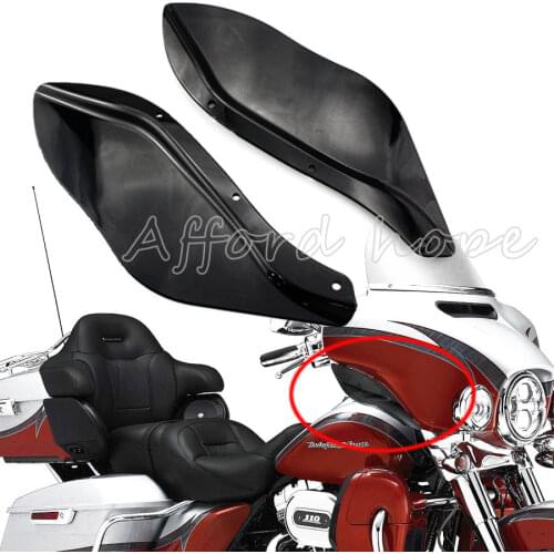 Black Plastic Windscreens Side Air Wing Windshield Wind Deflectors Fits For Harley Davidson Touring FLHR FLHT FLHX 1996-2013