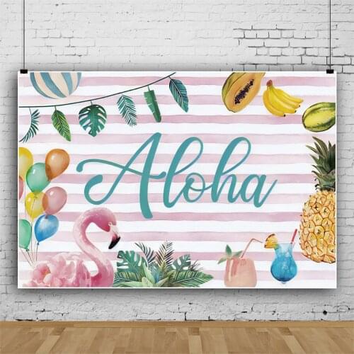 Aloha Baby Summer Theme Photography Backdrop Birthday Party Background Newborn Baby Shower Photocall Banner Wall Booth Decors