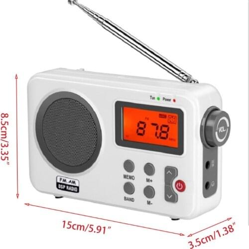 H7JF AM FM Antenna Digital Radio Receiver Portable with LCD Display Speaker for Home Outdoor