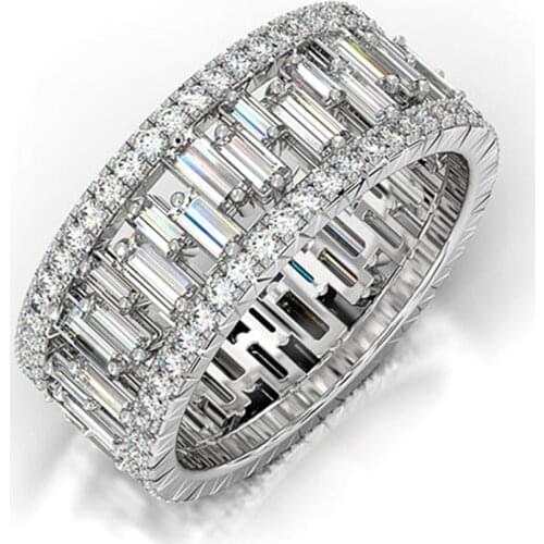 Huitan New Brilliant Cubic Zirconia Promise Rings for Women Wedding High Quality Female Engagement Ring Fashion Jewelry Dropship