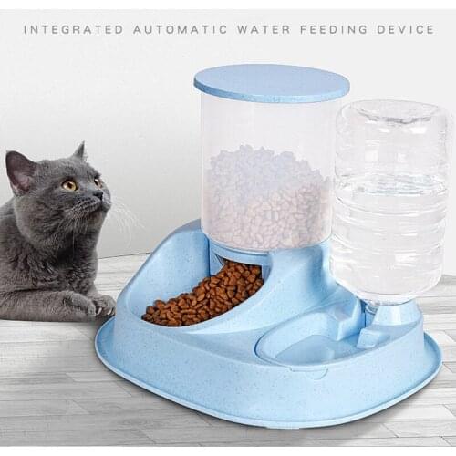 Automatic Pet cats Feeder with Water Dispenser Bottle Practical Cats and Feeding Tool Dog Food Bowl Cat Drinking Pets Supplies